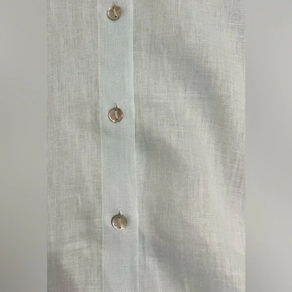 J.Jill 100% Linen Button-Down Shirt – Light Blue, Petite Medium Women’s - Picture 4 of 7